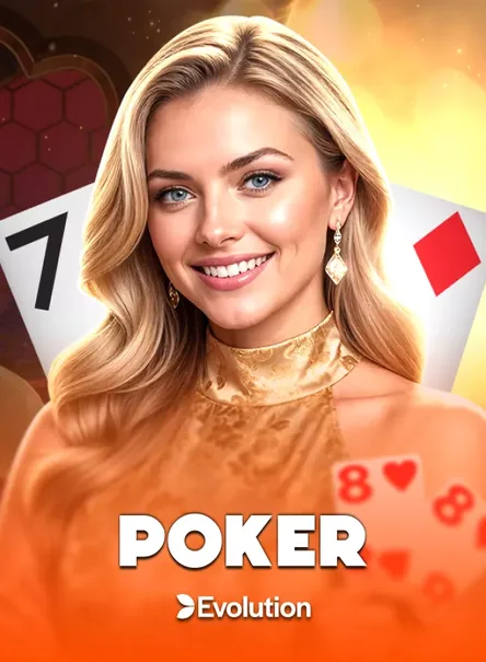ภาพปกเกม Poker หญิงสาวผมบลอนด์กับไพ่โป๊กเกอร์ในมือ
