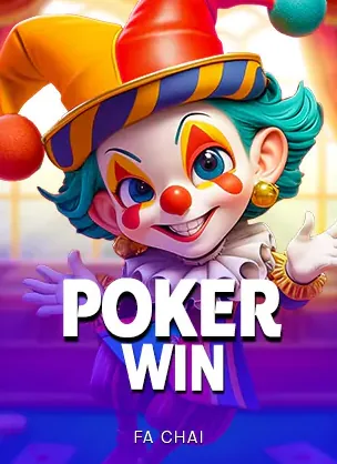 ภาพปกเกม Poker Win แสดงรูปตัวตลกถือไพ่ในมือ