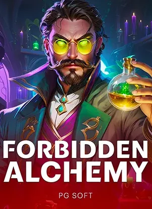 ภาพปกเกม Forbidden Alchemy นักแปรธาตุถือขวดยาเวทมนตร์