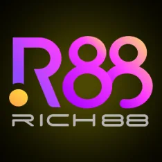 โลโก้ Rich88 ตกแต่งด้วยเฉดสีม่วงผสมชมพูหวาน
